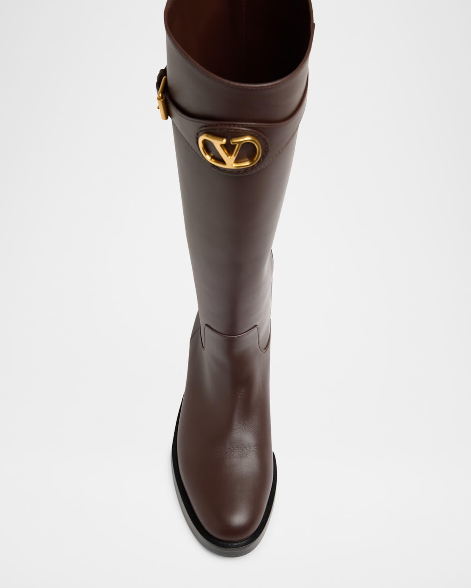 VLogo Signature Leather Boots Product Image