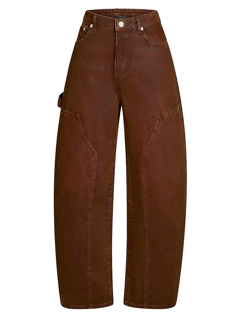 Womens Marbel Mid Rise Barrel Jeans Product Image