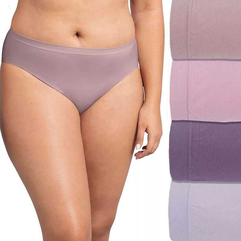 Women's Fruit of the Loom® Signature Seamless 4-pack Soft Hi-Cut Panty Set 4DSLHCTK,  Product Image