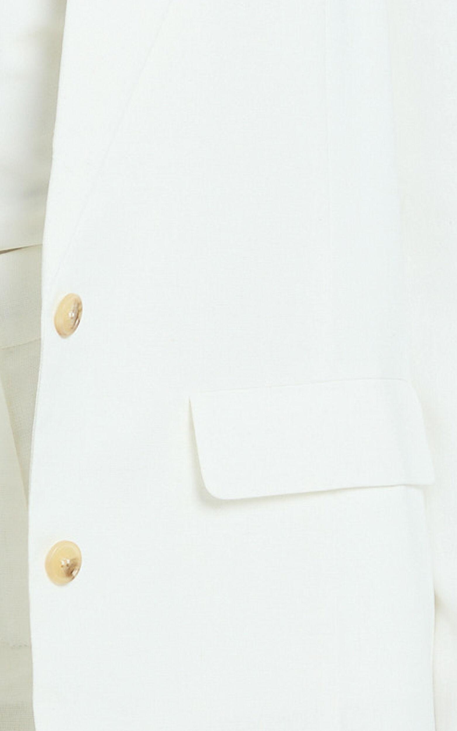 Loralie Blazer - Oversized Linen Boyfriend Fit Blazer in White Product Image