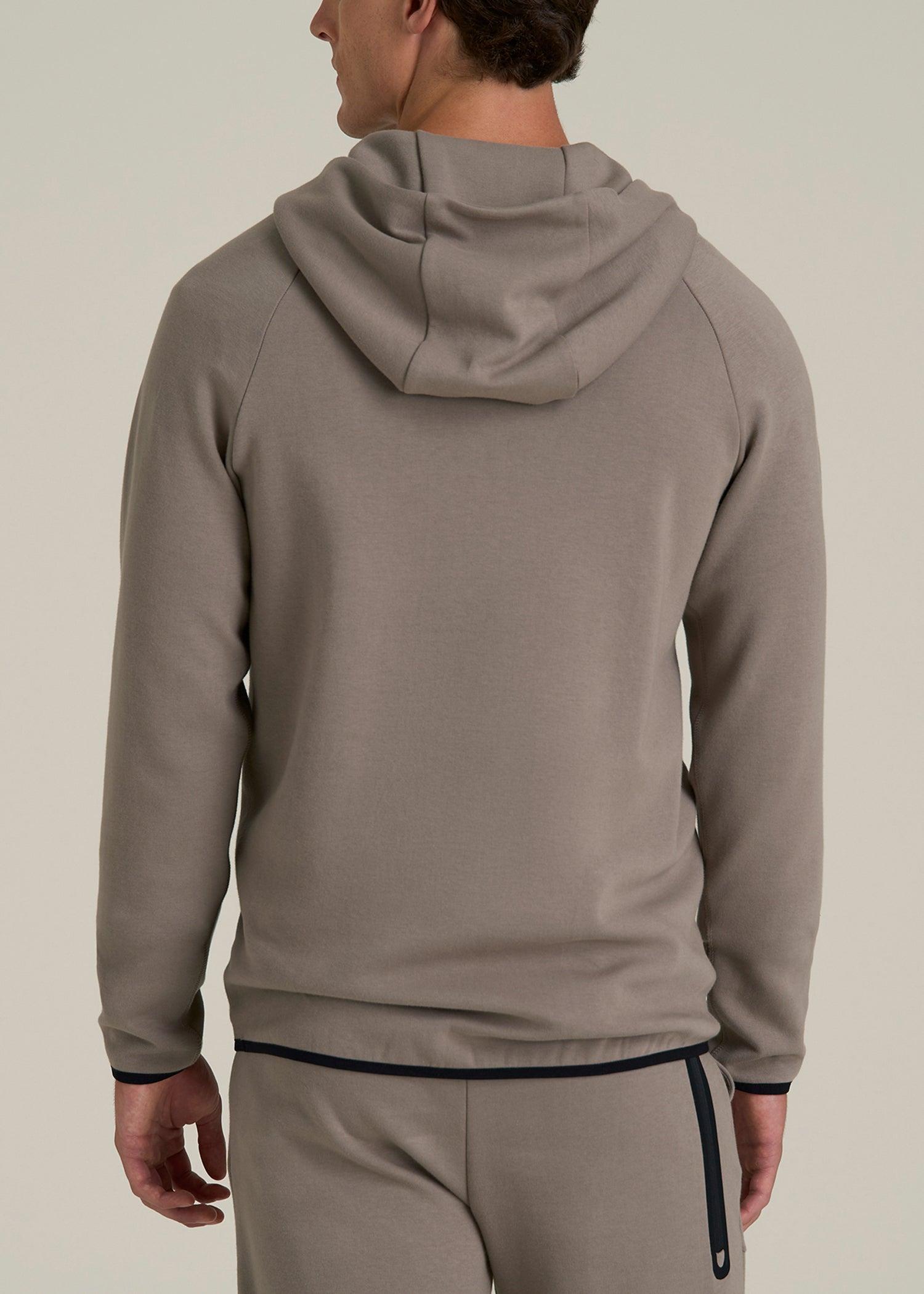 Tech Motion Fleece Hooded Popover for Tall Men in Portobello Male Product Image
