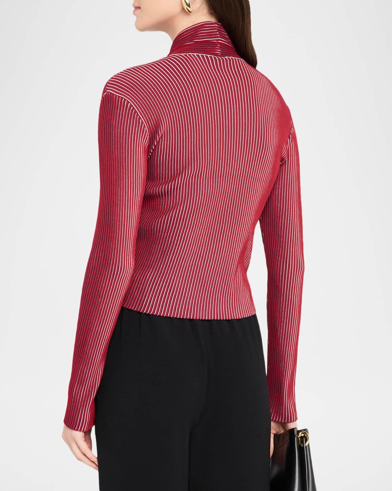 Striped Rib Knit Cardigan Product Image