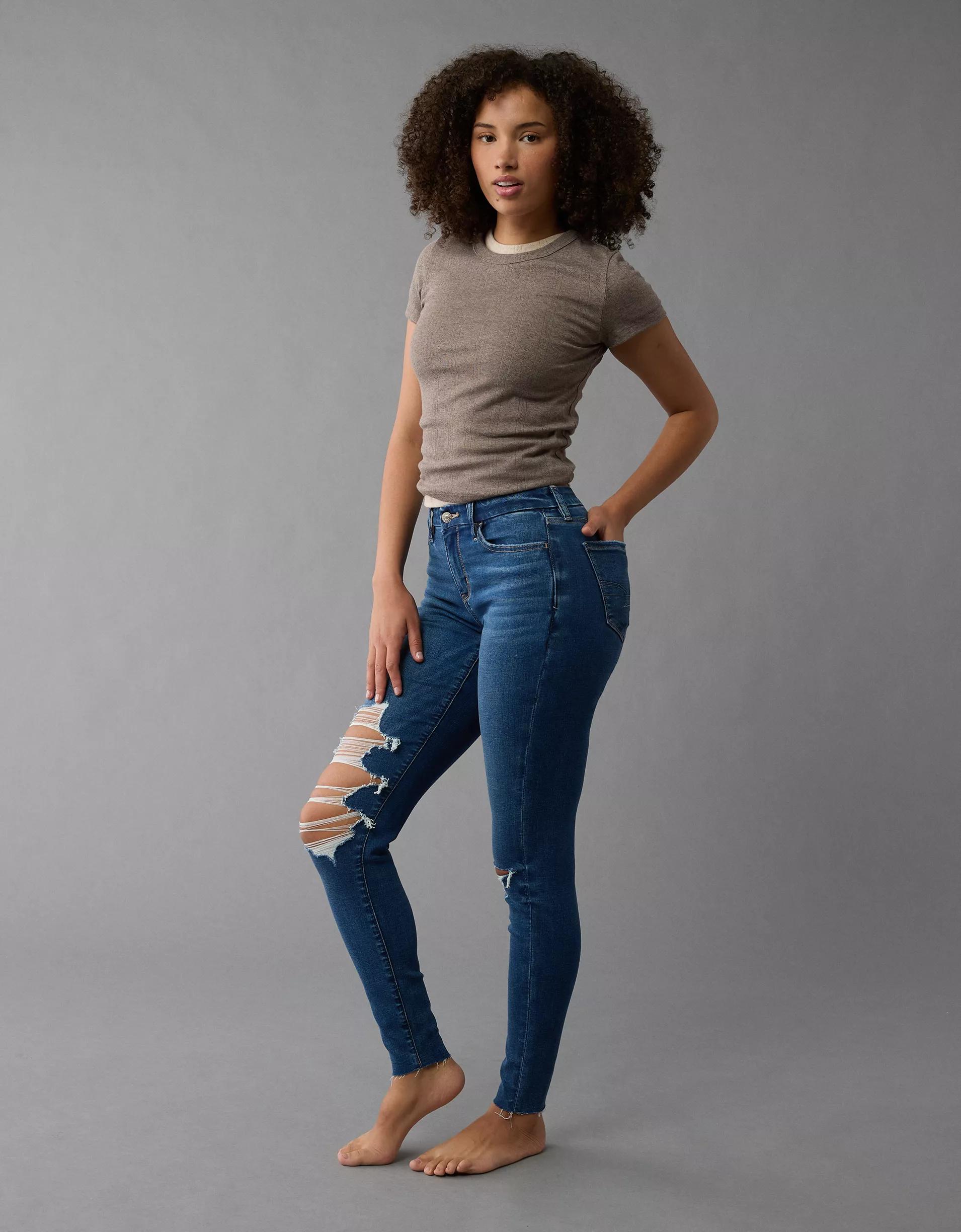 AE Next Level Curvy Ripped High-Waisted Jegging Product Image