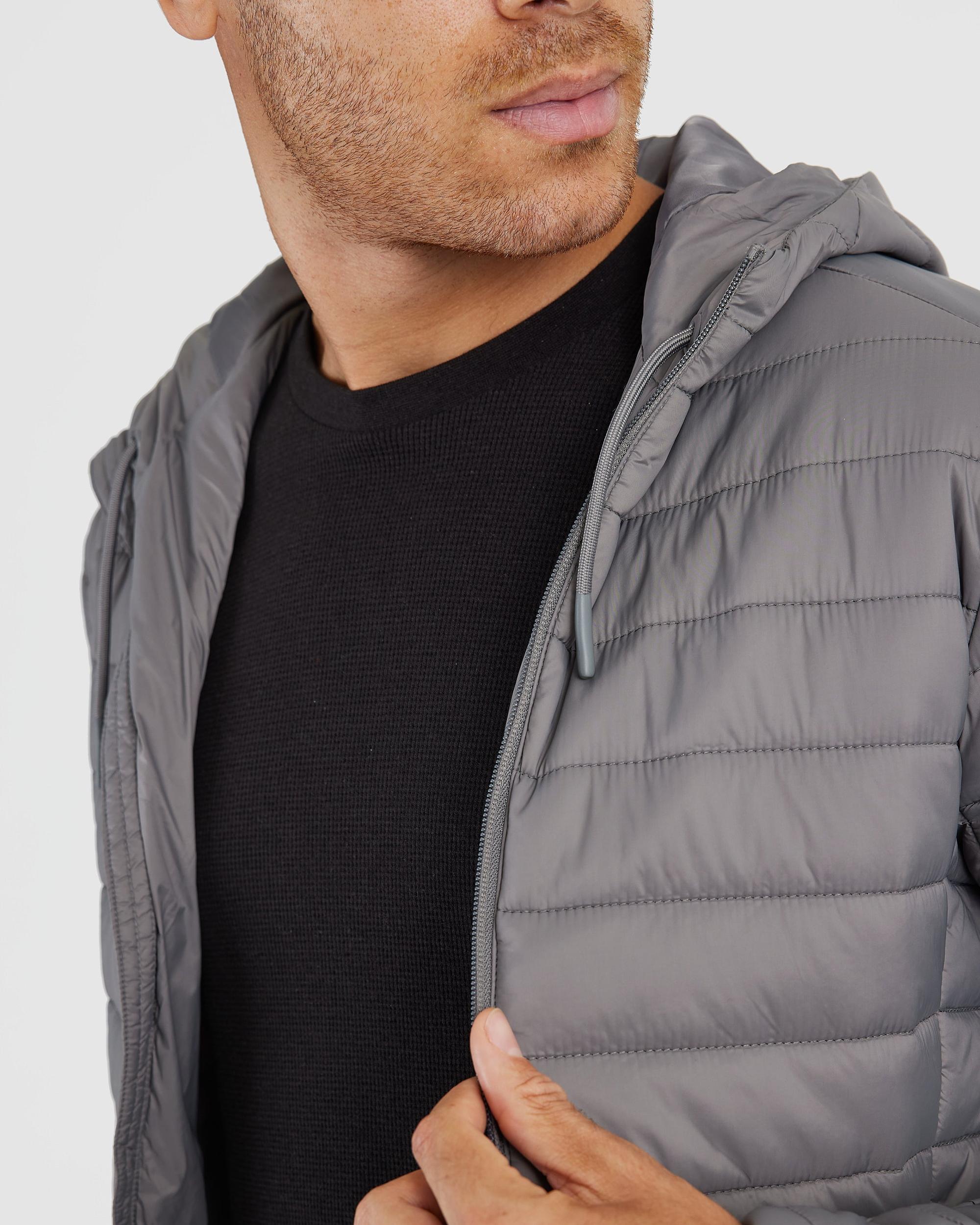 Gunmetal Hooded Puffer Jacket Product Image