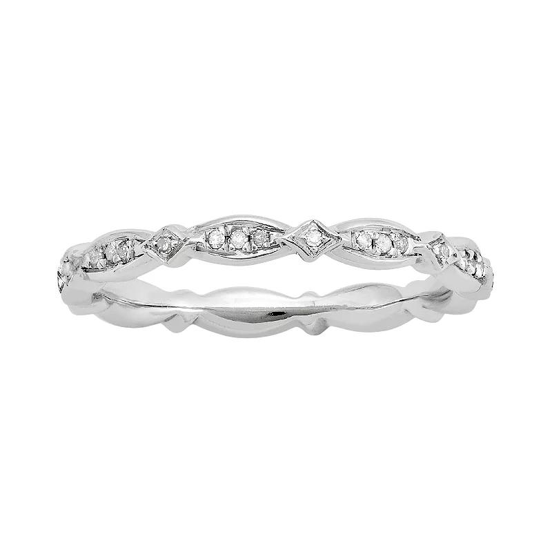 Stacks & Stones Sterling Silver .11-ct. T.W. Diamond Stack Ring, Women's,  Product Image