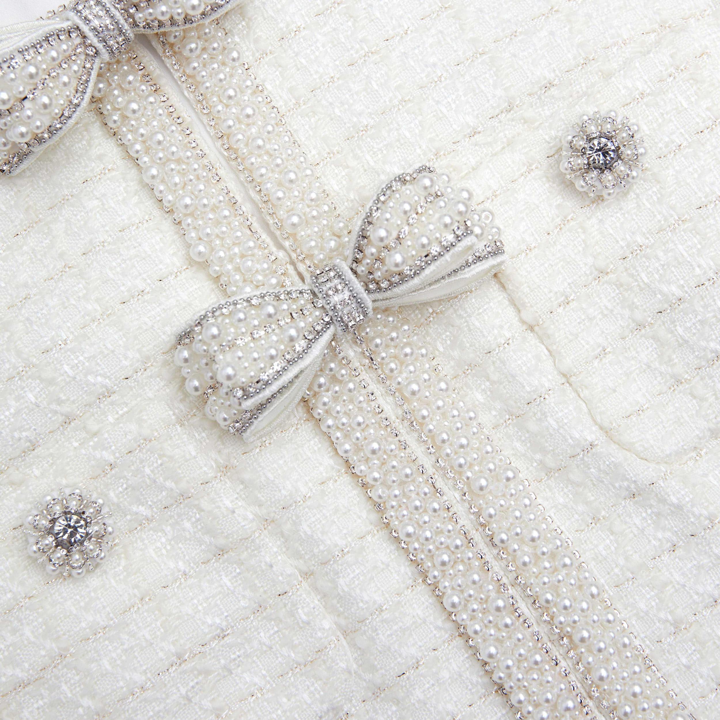 Cream Boucle Midi Dress Product Image