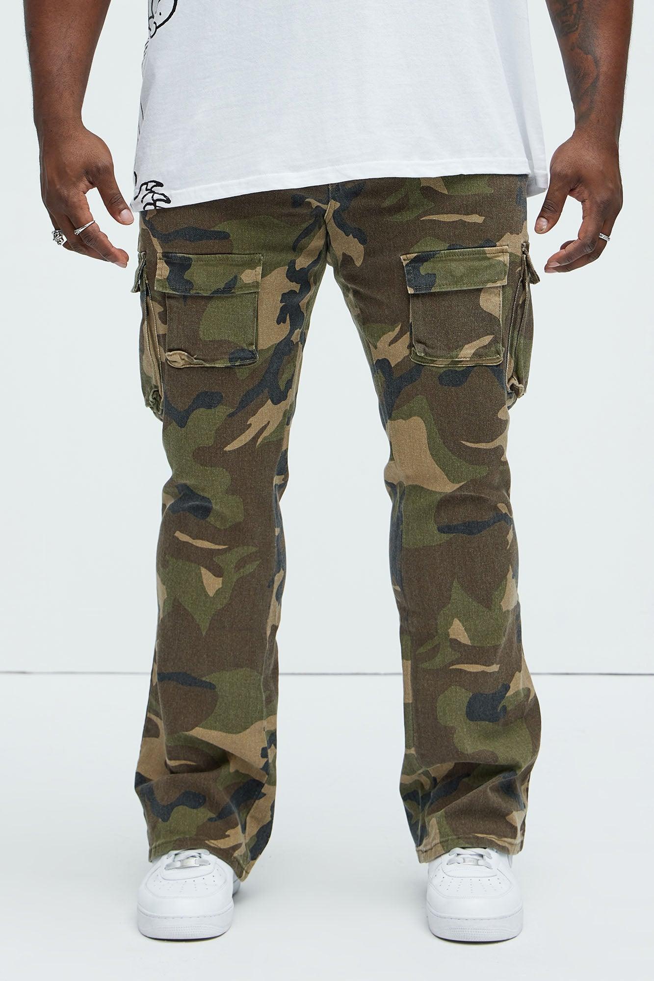 Trapper Cargo Stacked Slim Flared Pants - Khaki/combo Product Image