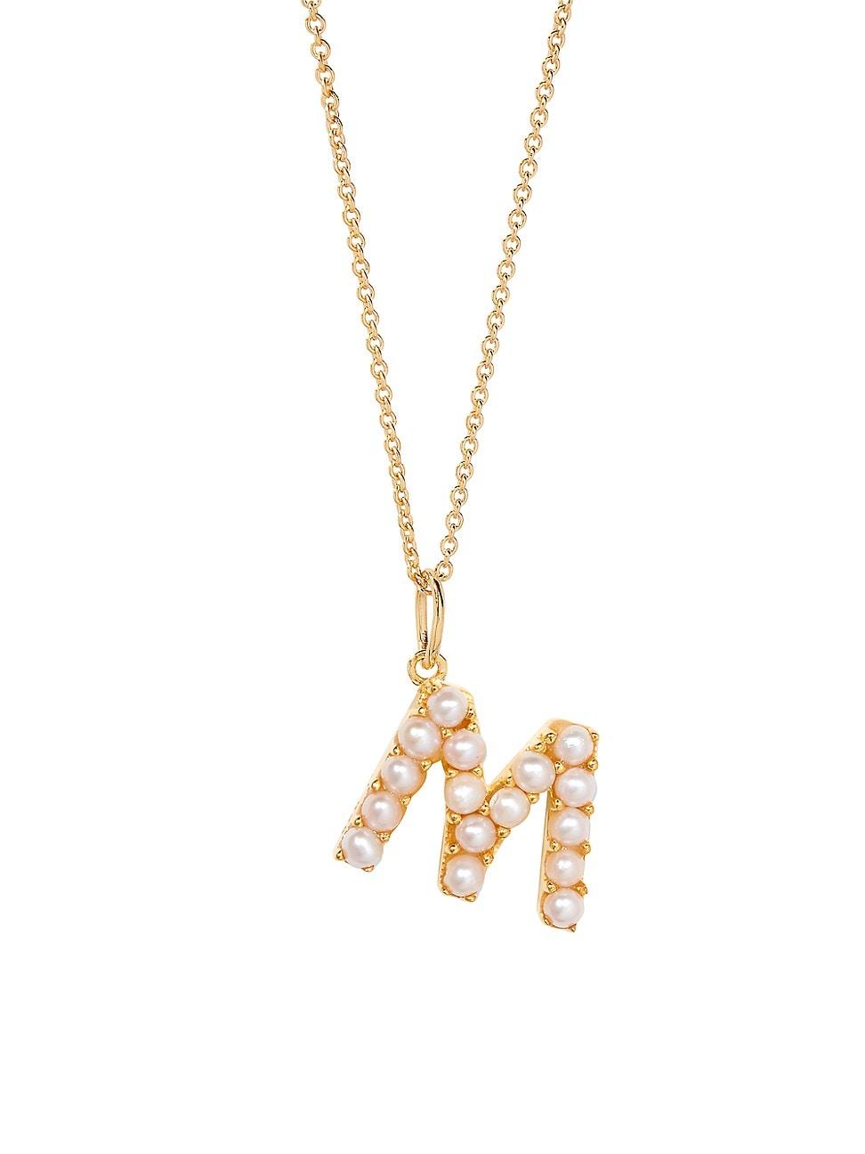 Womens Bridget Initial 14K-Gold-Plated & Freshwater Pearl Necklace Product Image