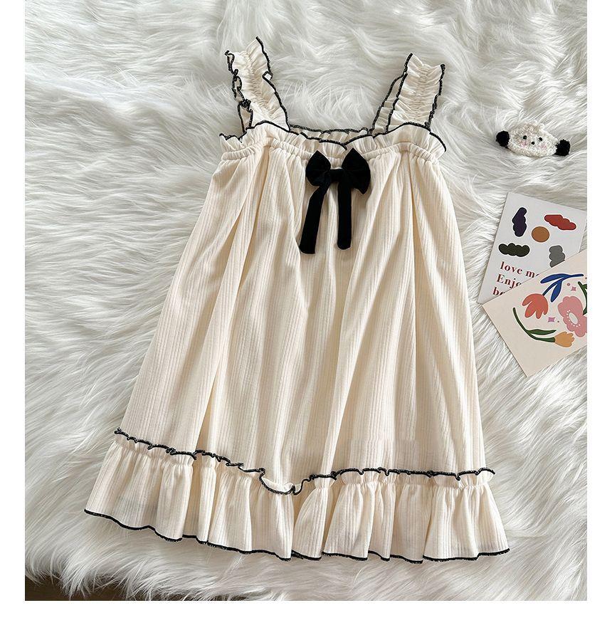 Pajama Set: Bow Contrast Trim Tank Top + Shorts Product Image