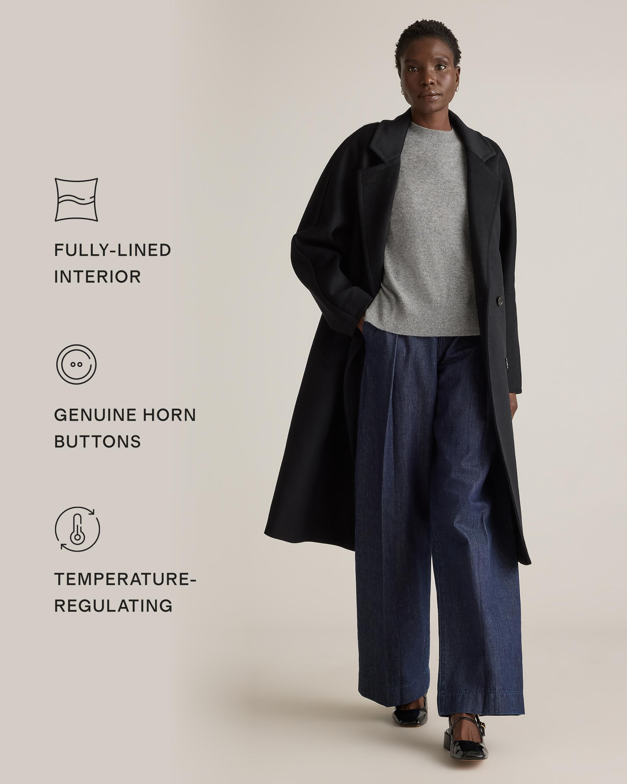 Quince | Women's Italian Wool Double-Breasted Slouch Coat Product Image