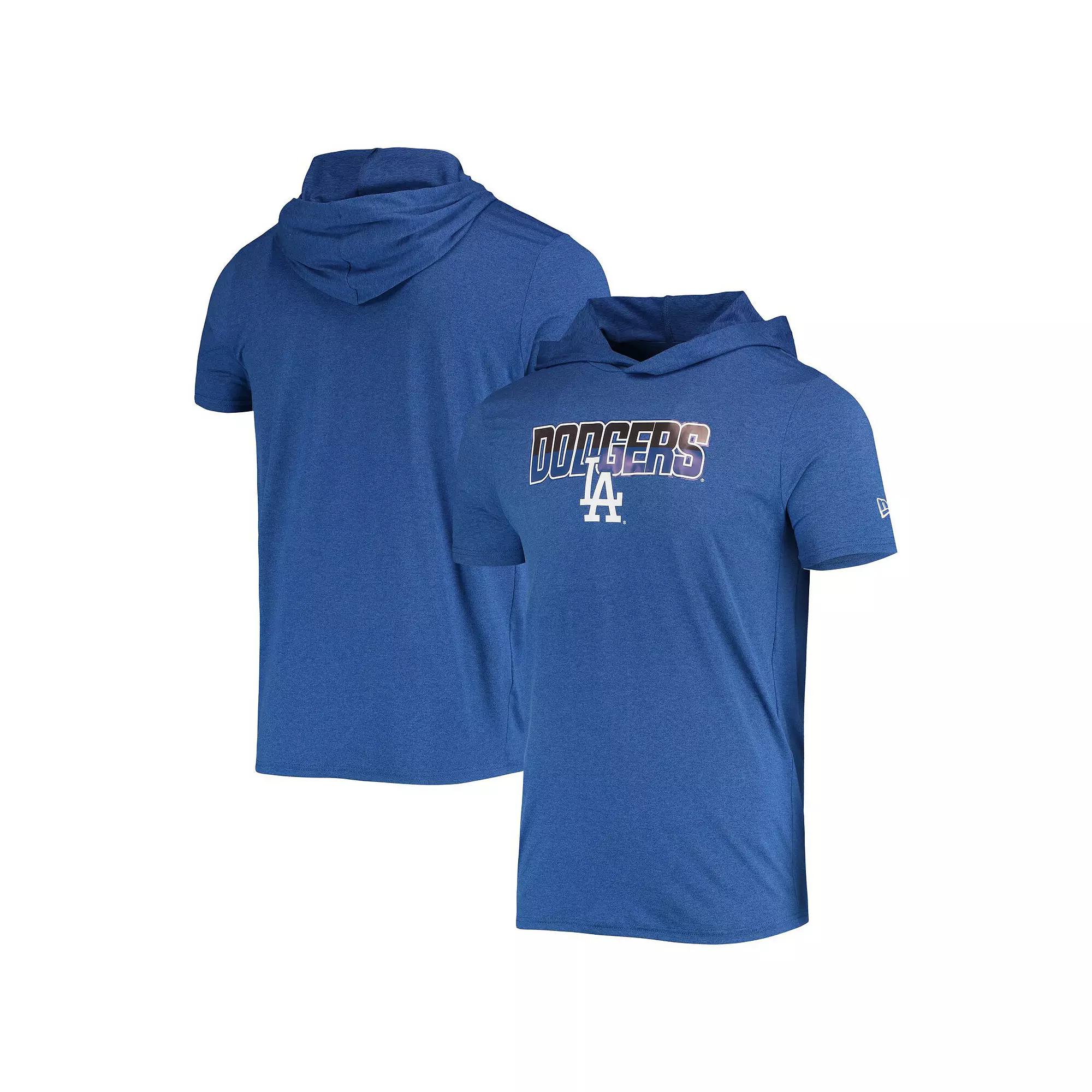 Men's New Era Heathered Royal Los Angeles Dodgers Hoodie T-Shirt,  Product Image