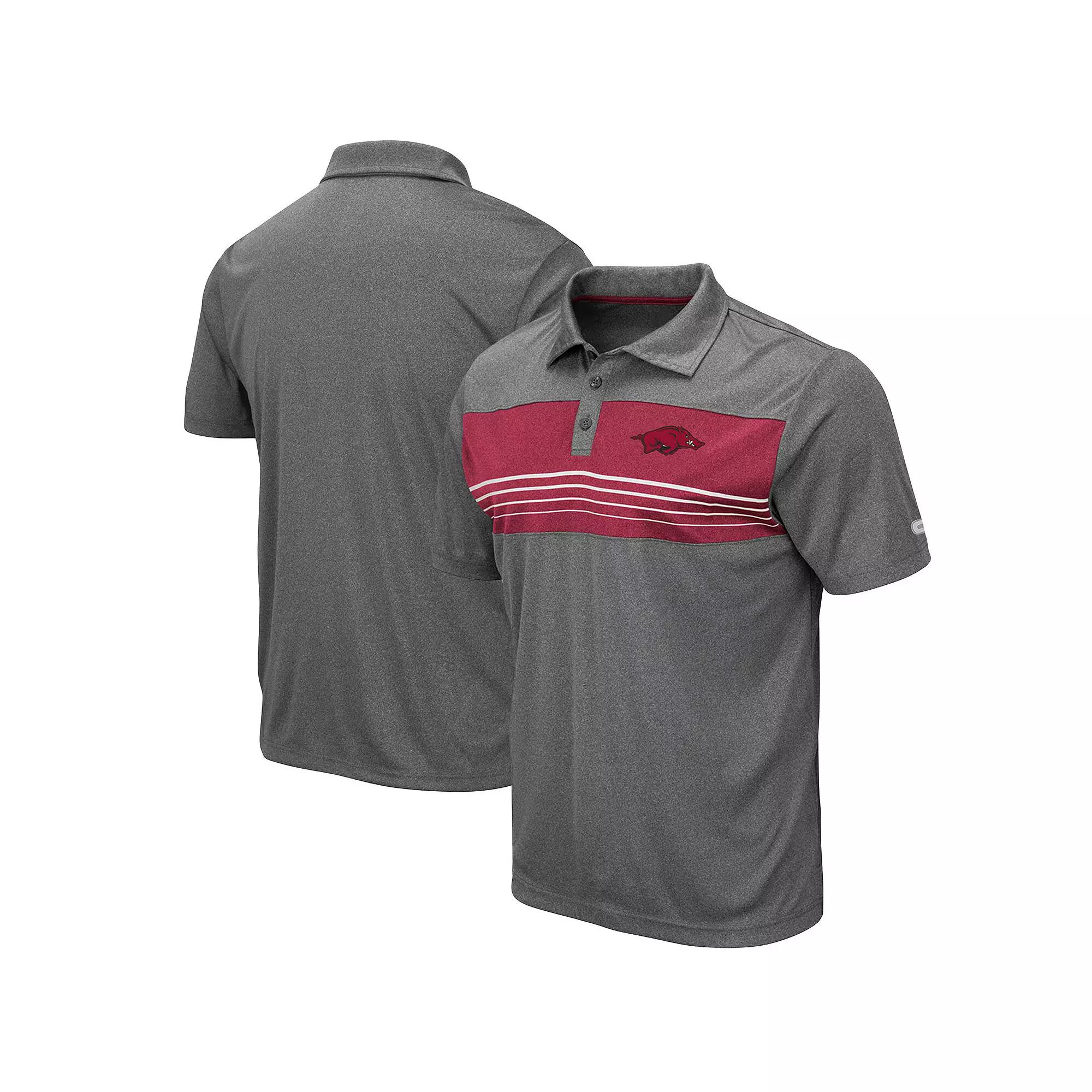 Men's Colosseum Heathered Charcoal Alabama Crimson Tide Smithers Polo,  Product Image