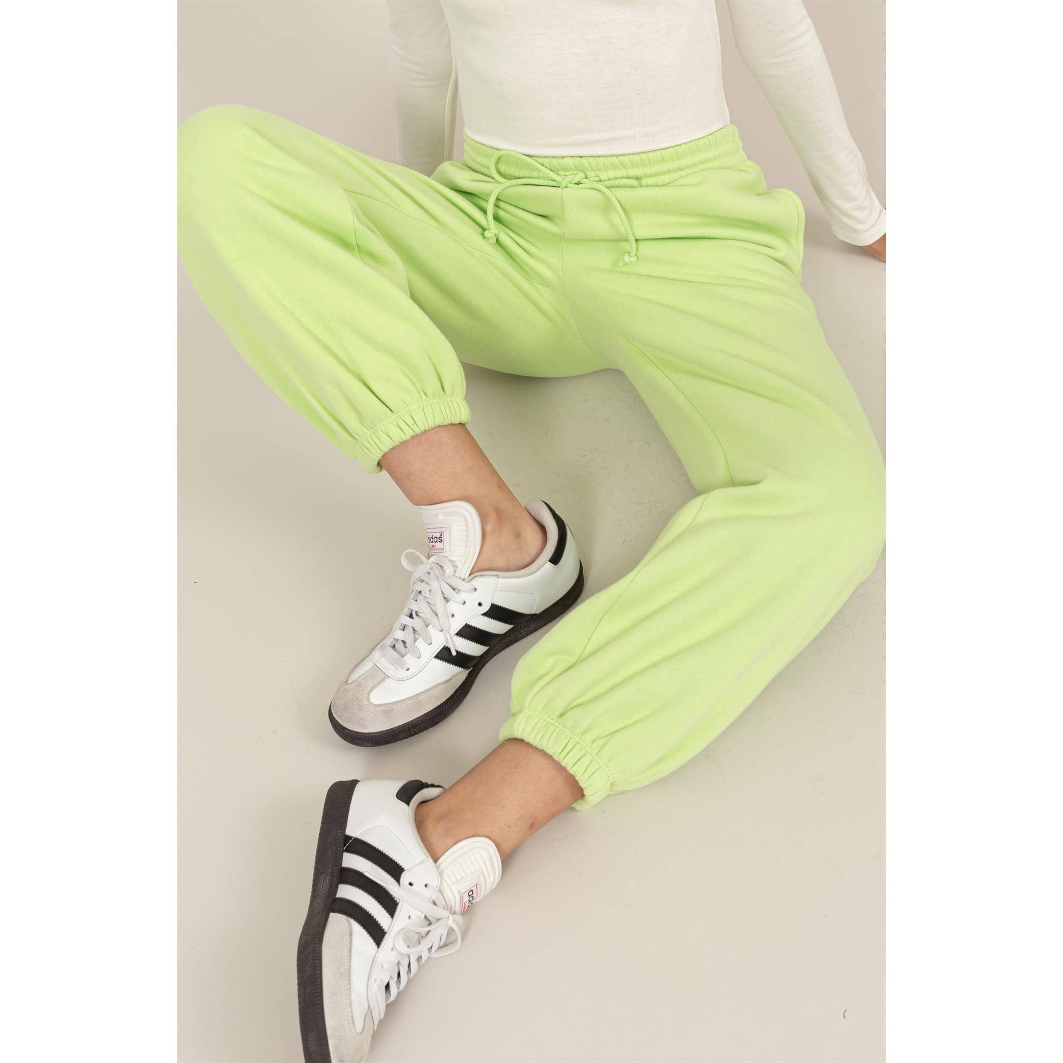 Lime French Terry Joggers Product Image