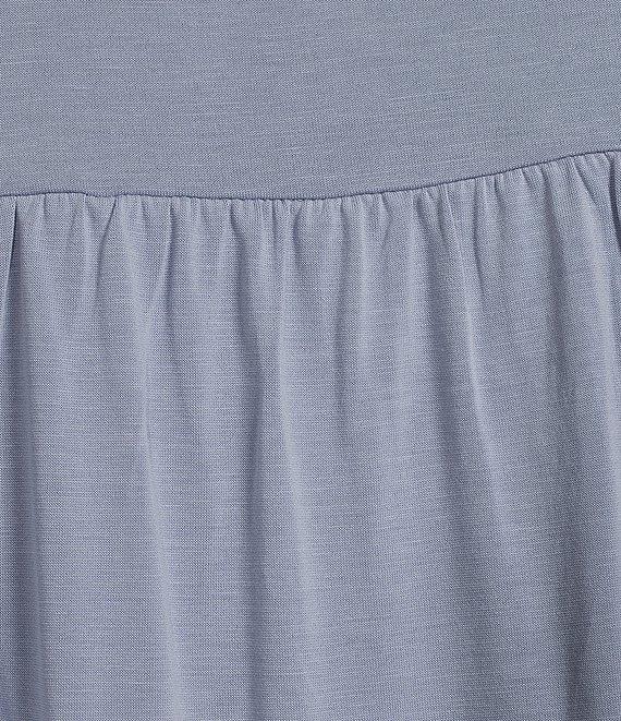 Lucky Brand Knit Crew Neck Short Sleeves Smocked Henley Top Product Image