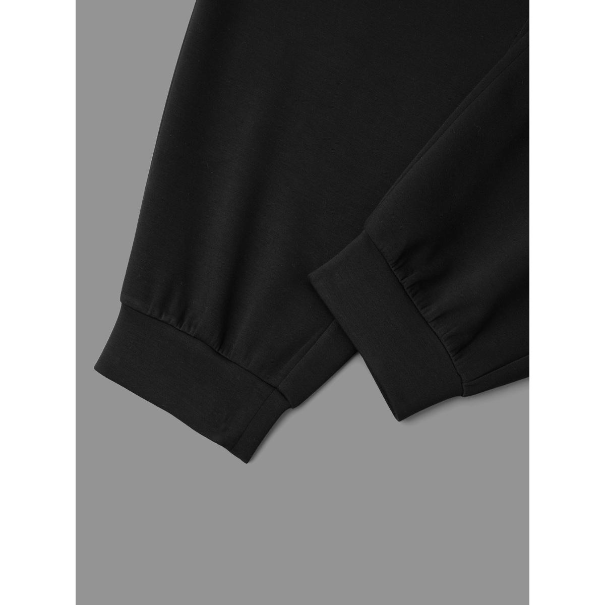 Plus Size Supersoft Essentials Elastic Waist Pockets Jogger Pants Women Black Casual Mid Rise Everyday Pants BloomChic 10/M Product Image