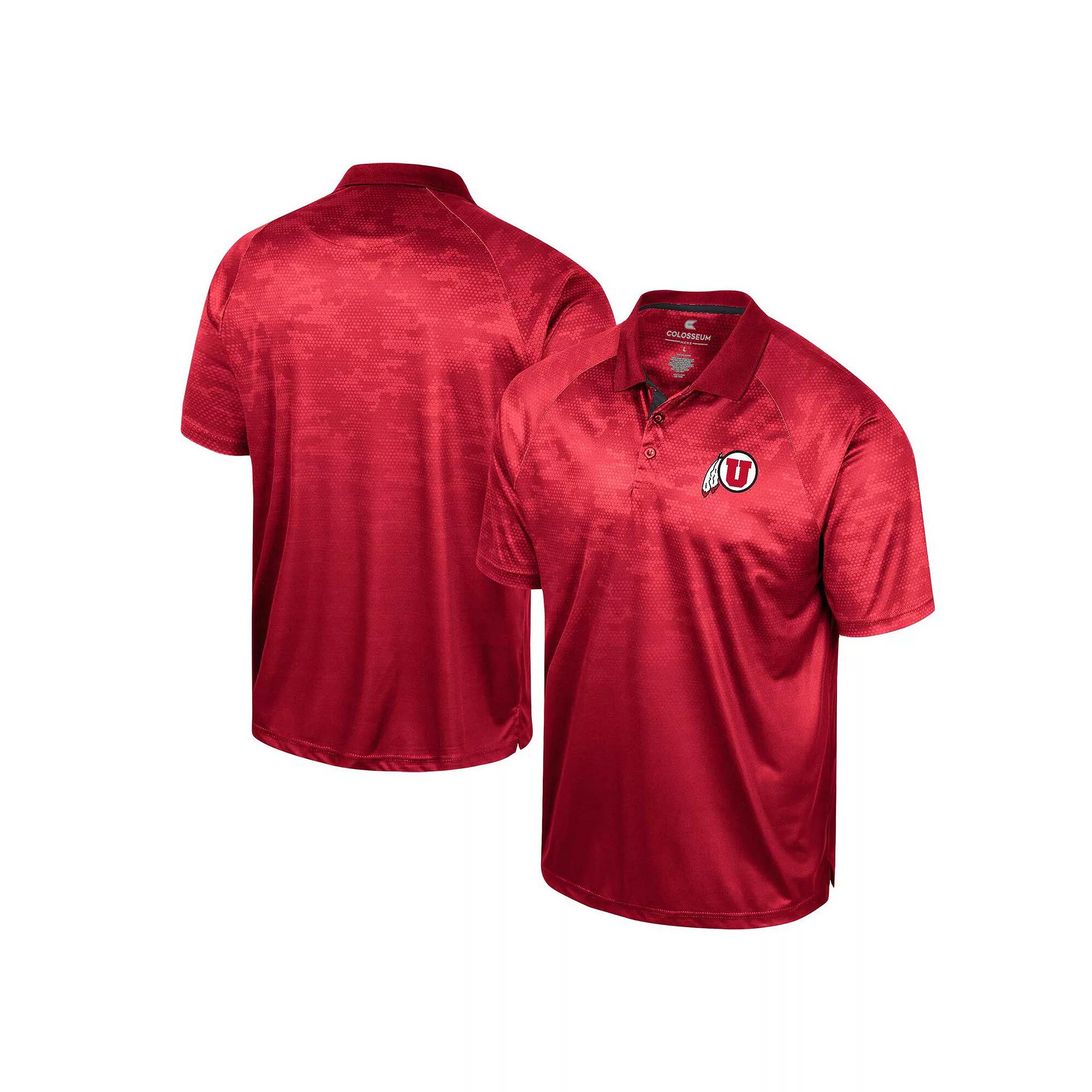 Men's Colosseum Crimson Oklahoma Sooners Honeycomb Raglan Polo,  Product Image