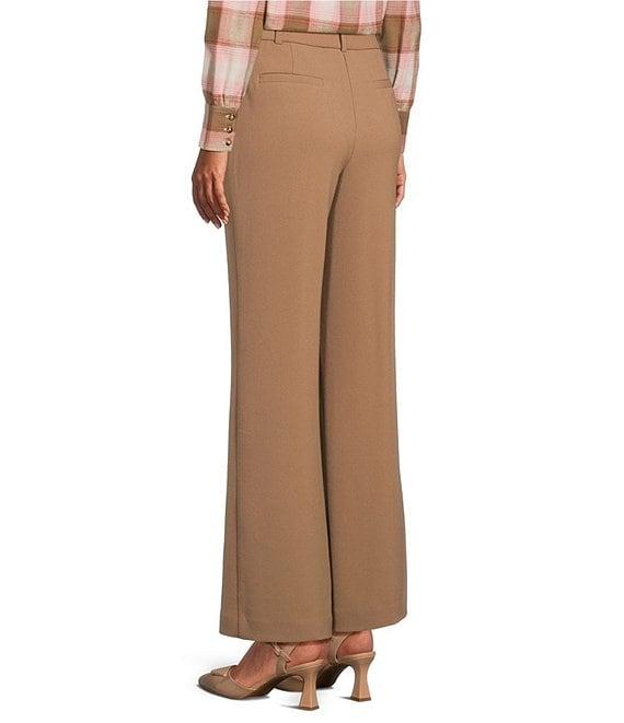Investments Petite Flare Leg Pull-On Basket Weave Pants Product Image