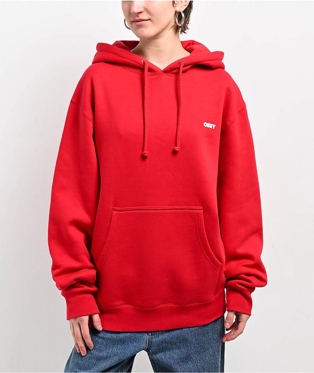 Obey Bold Type Red Hoodie Product Image