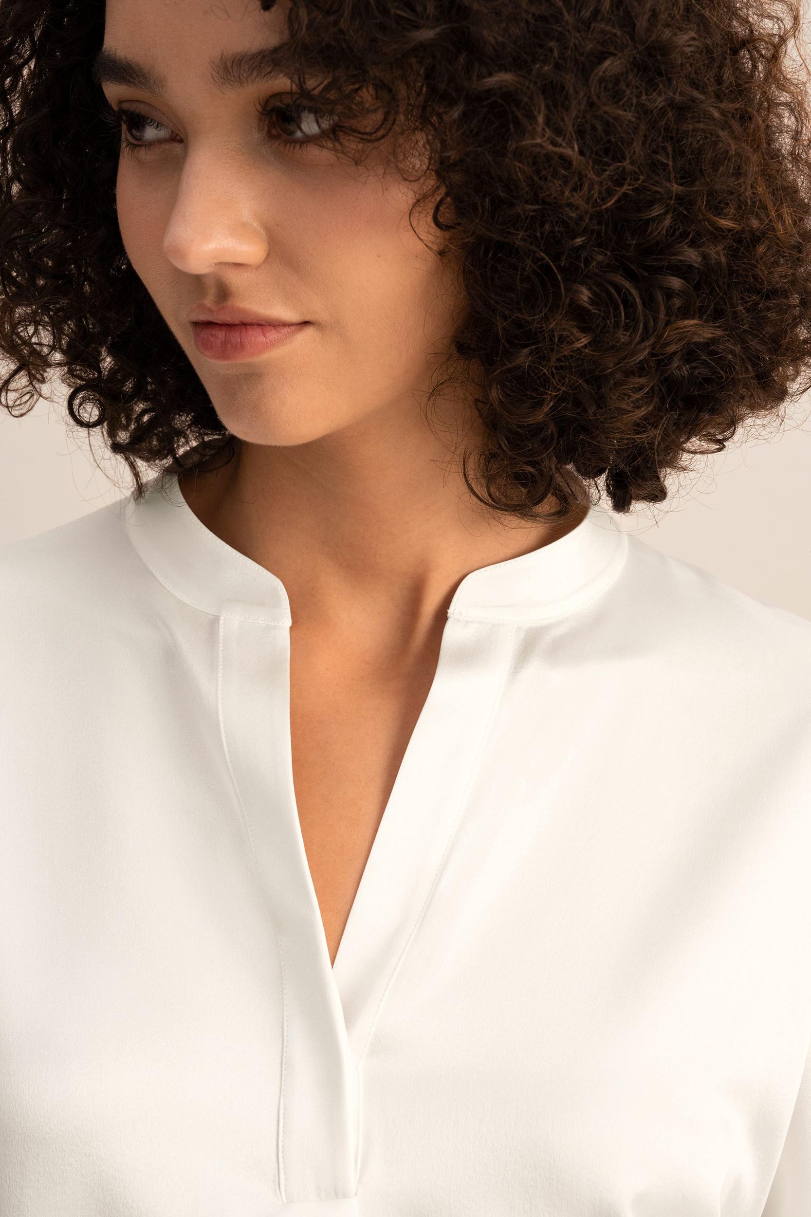 Loungeful Split Neck Silk Shirt Product Image