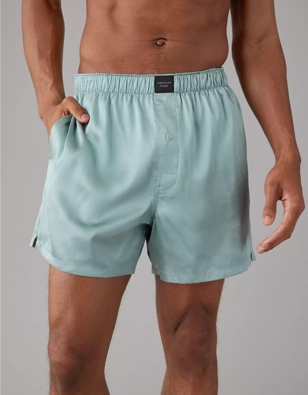 AEO Men's Solid Satin Pocket Boxer Short Product Image