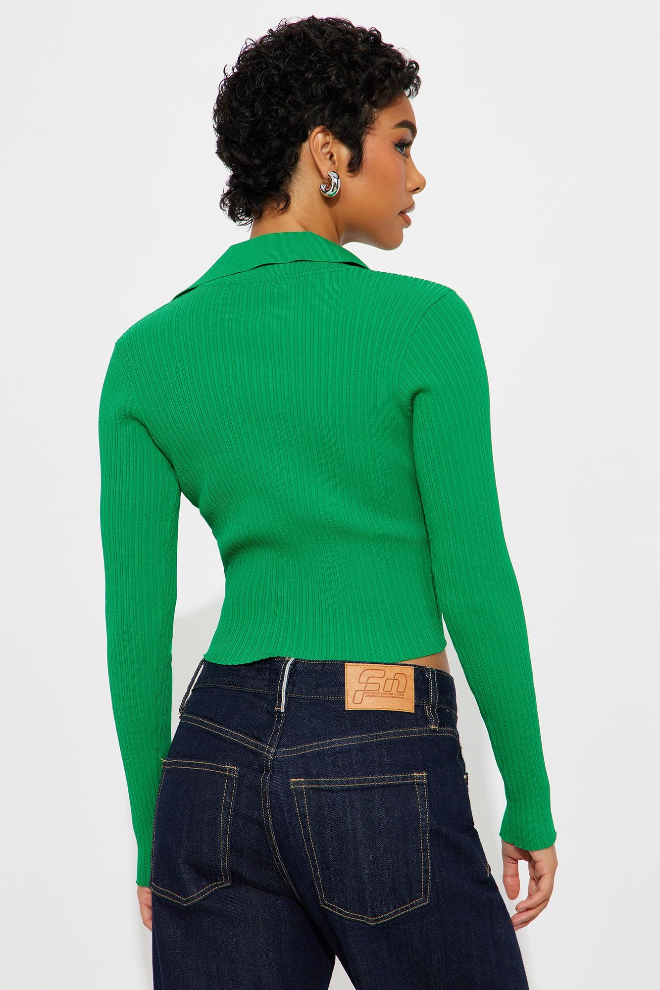 Count Me In Polo Sweater - Kelly Green Female Product Image