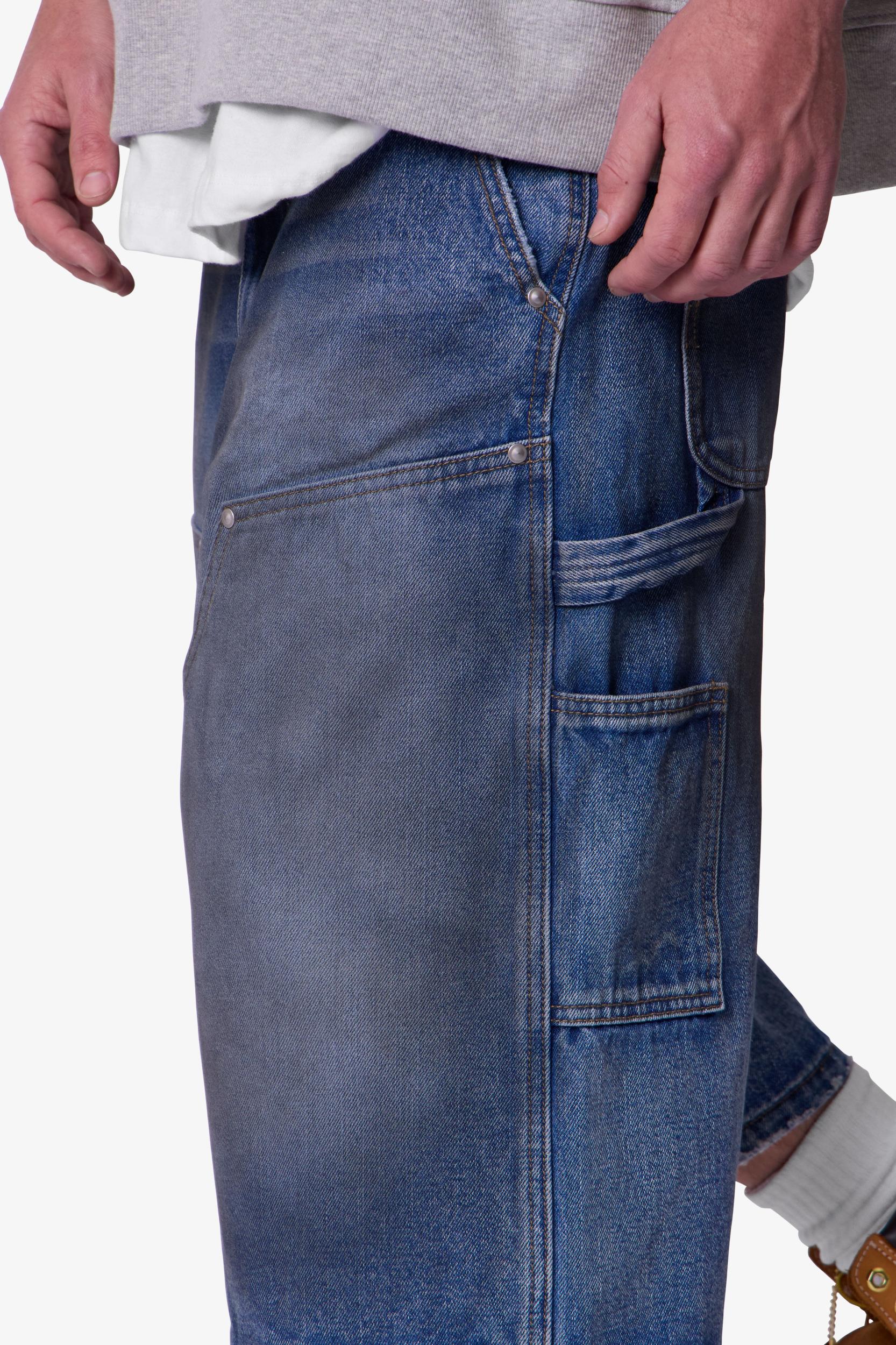 Ultra Baggy Carpenter Shorts - Washed Blue Product Image