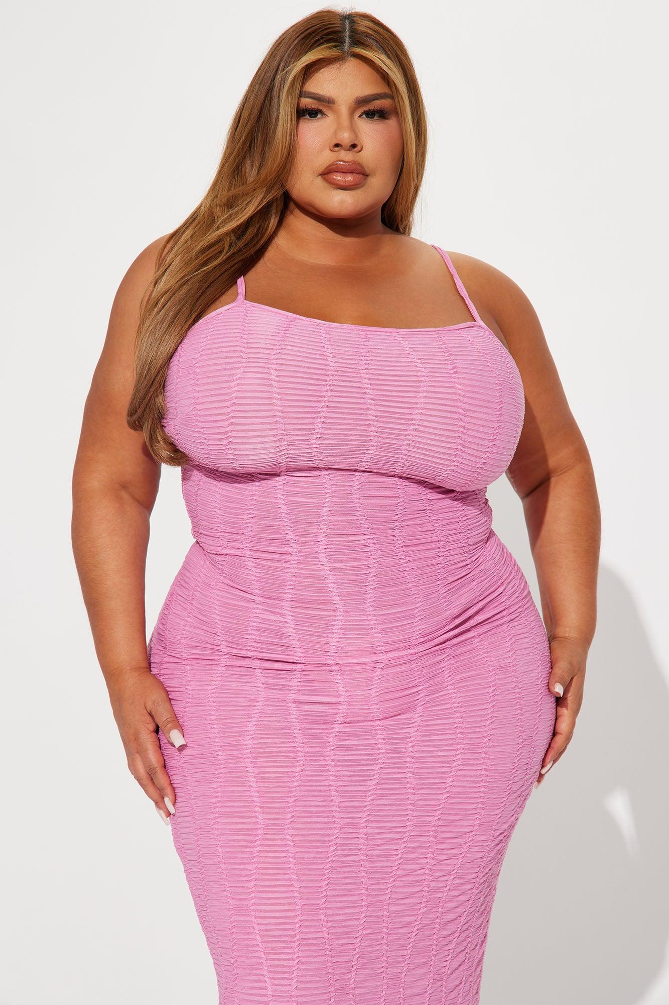 Ari Textured Maxi Dress - Pink Product Image