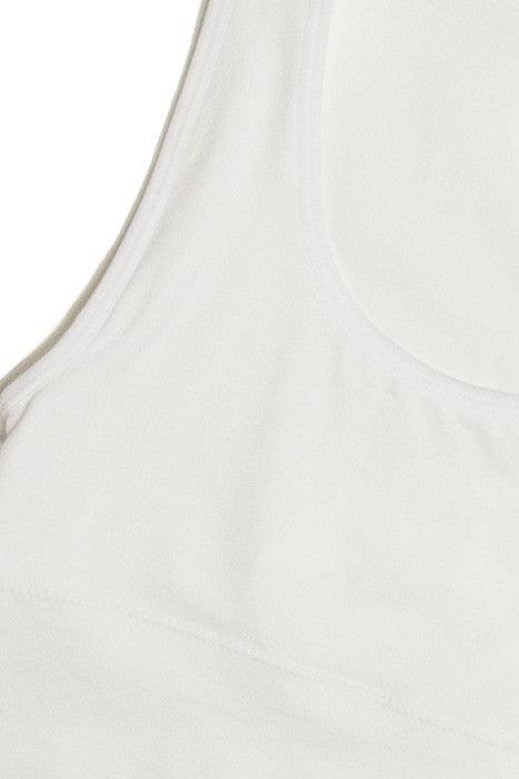 White Scoop Neck Seamless Crop Tank Product Image