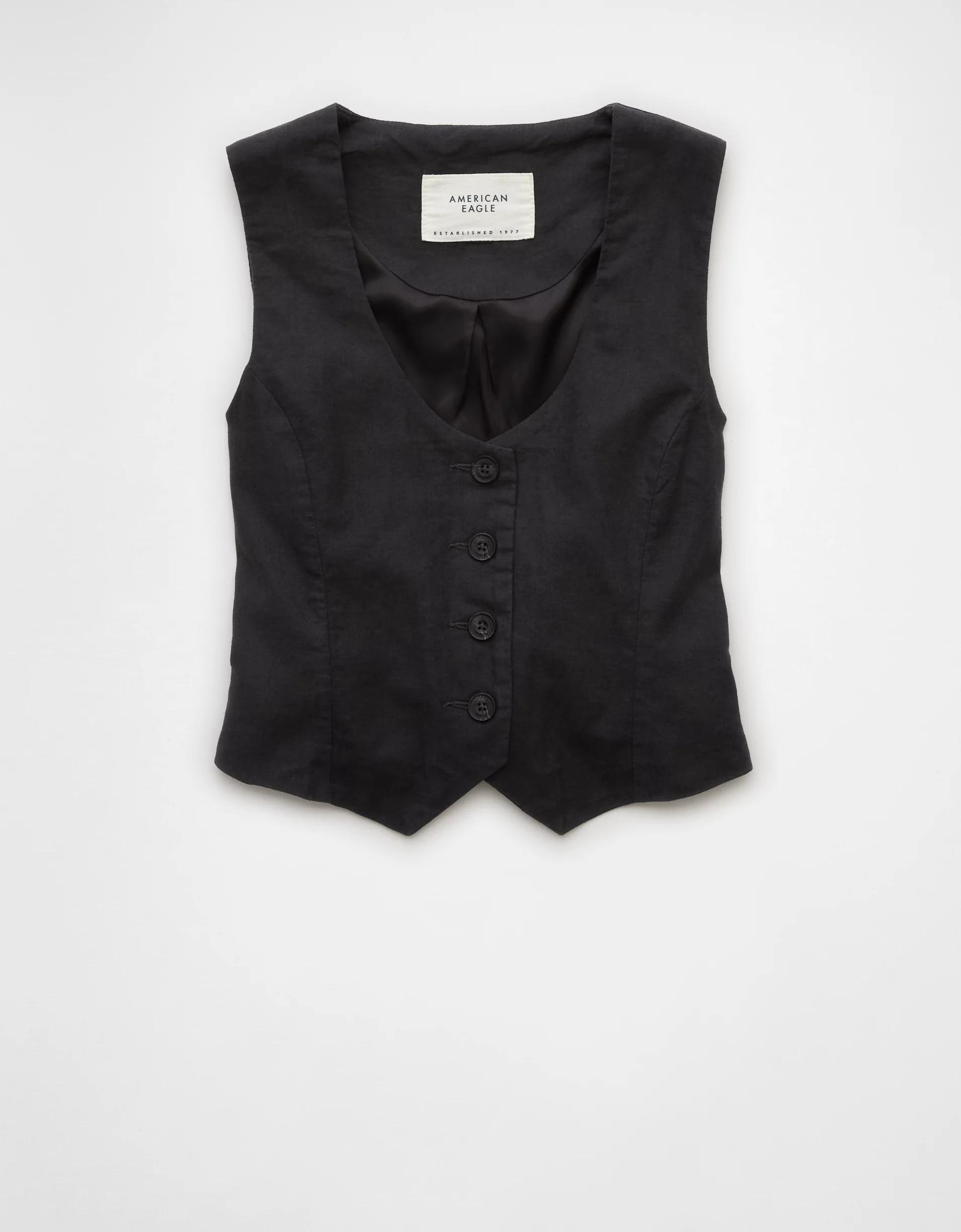 AE Linen-Blend Vest Product Image