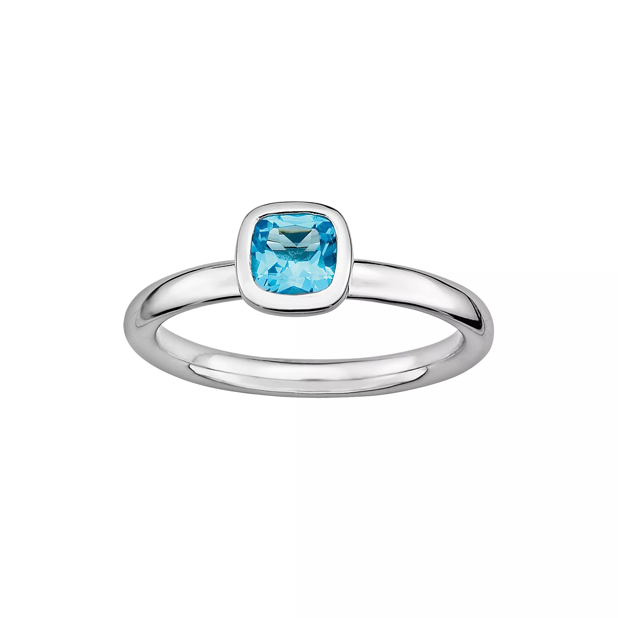 Stacks & Stones Sterling Silver Blue Topaz Stack Ring, Women's, Size: 10 Product Image