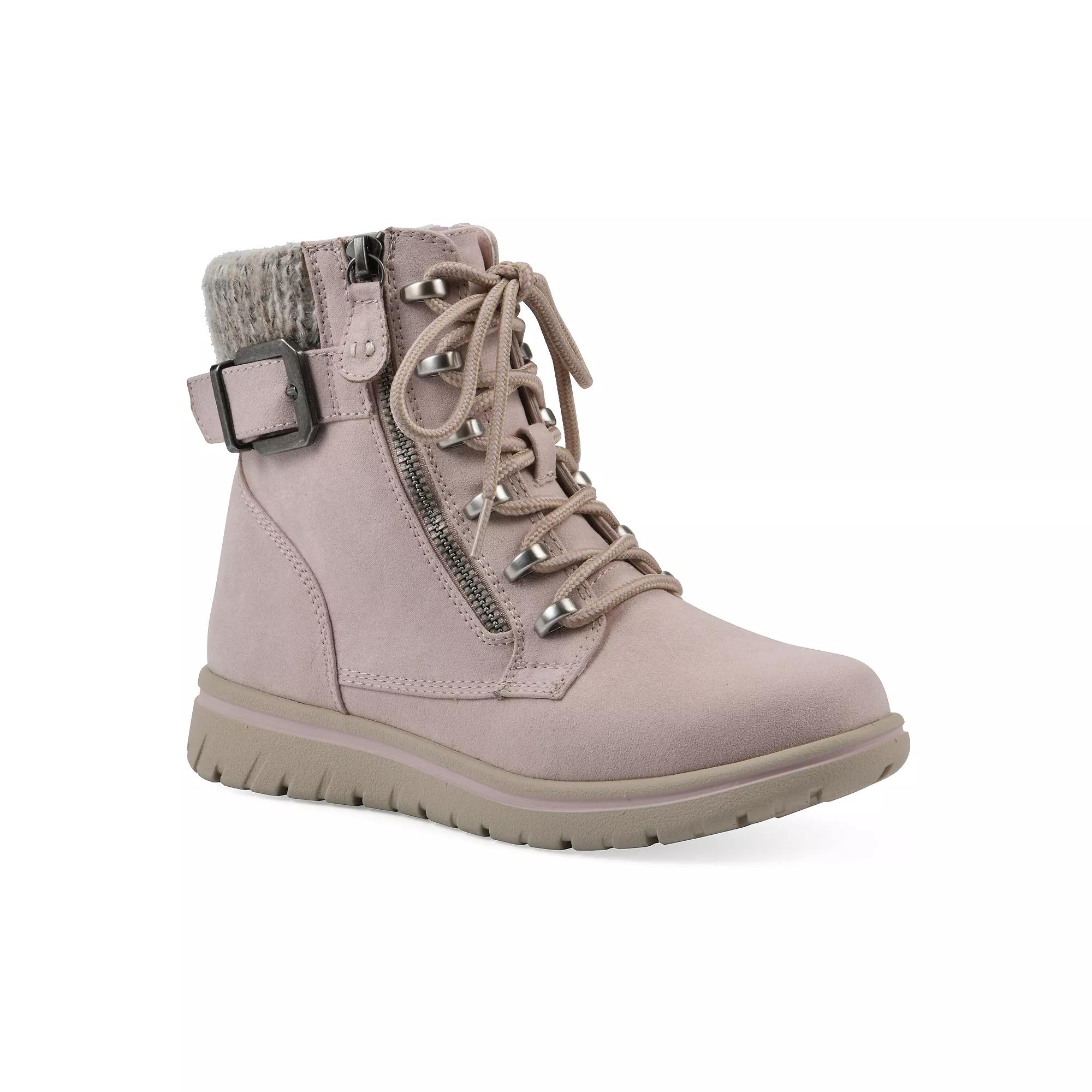 Cliffs by White Mountain Hearten Women's Hiker Ankle Boots, Size: 8 Wide, Pale Pink Fabric Product Image
