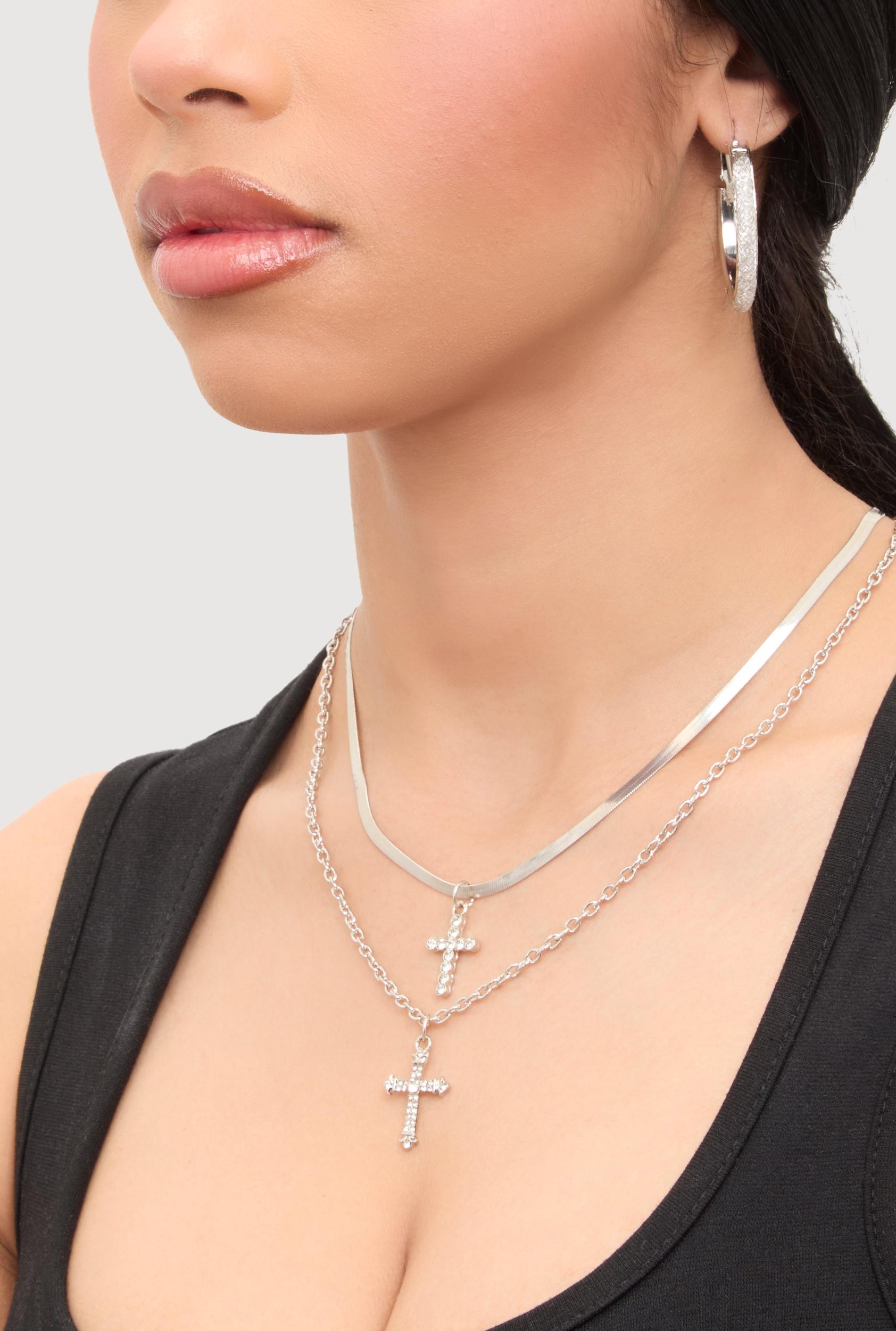 Faux Pearl Rhinestone Crescent Moon Earrings Unisex Product Image