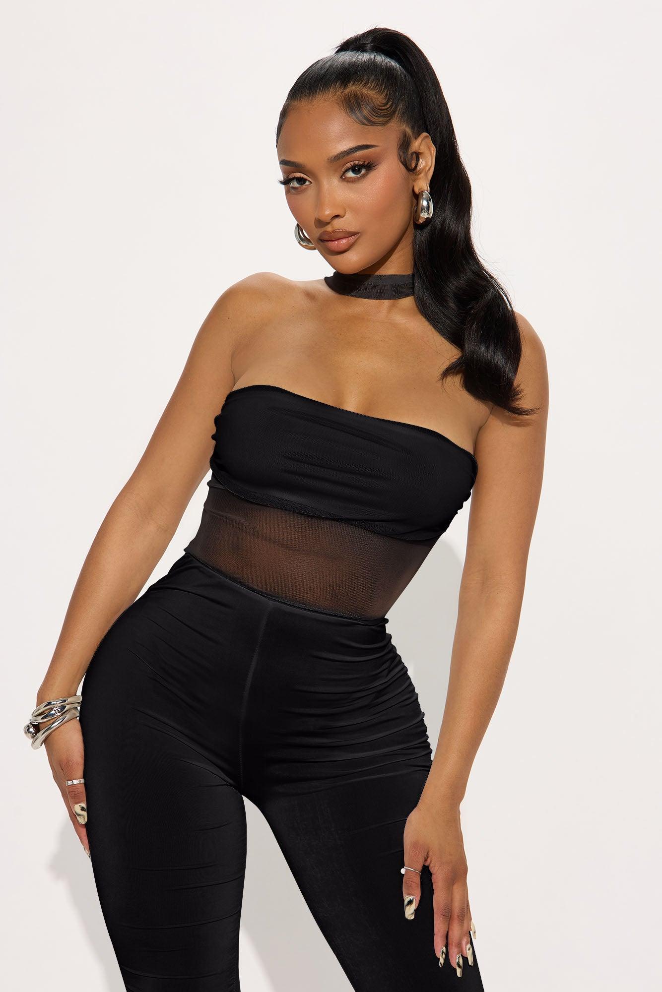 Off-limits Sheer Mesh Jumpsuit - Black Product Image