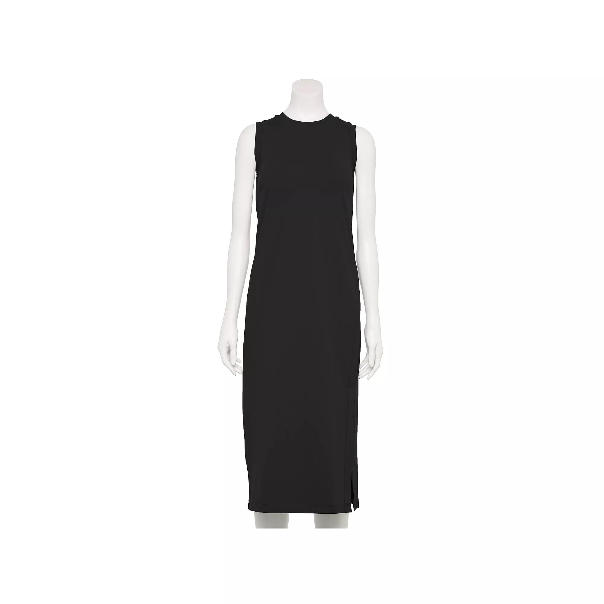 Women's FLX Affirmation High-Neck Sleeveless Midi Dress, Size: XXL LONG, Mineral Black Product Image