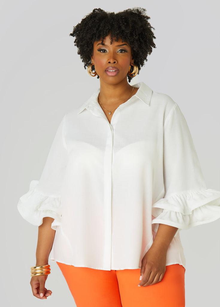 Ruffle Sleeved Shirt Product Image