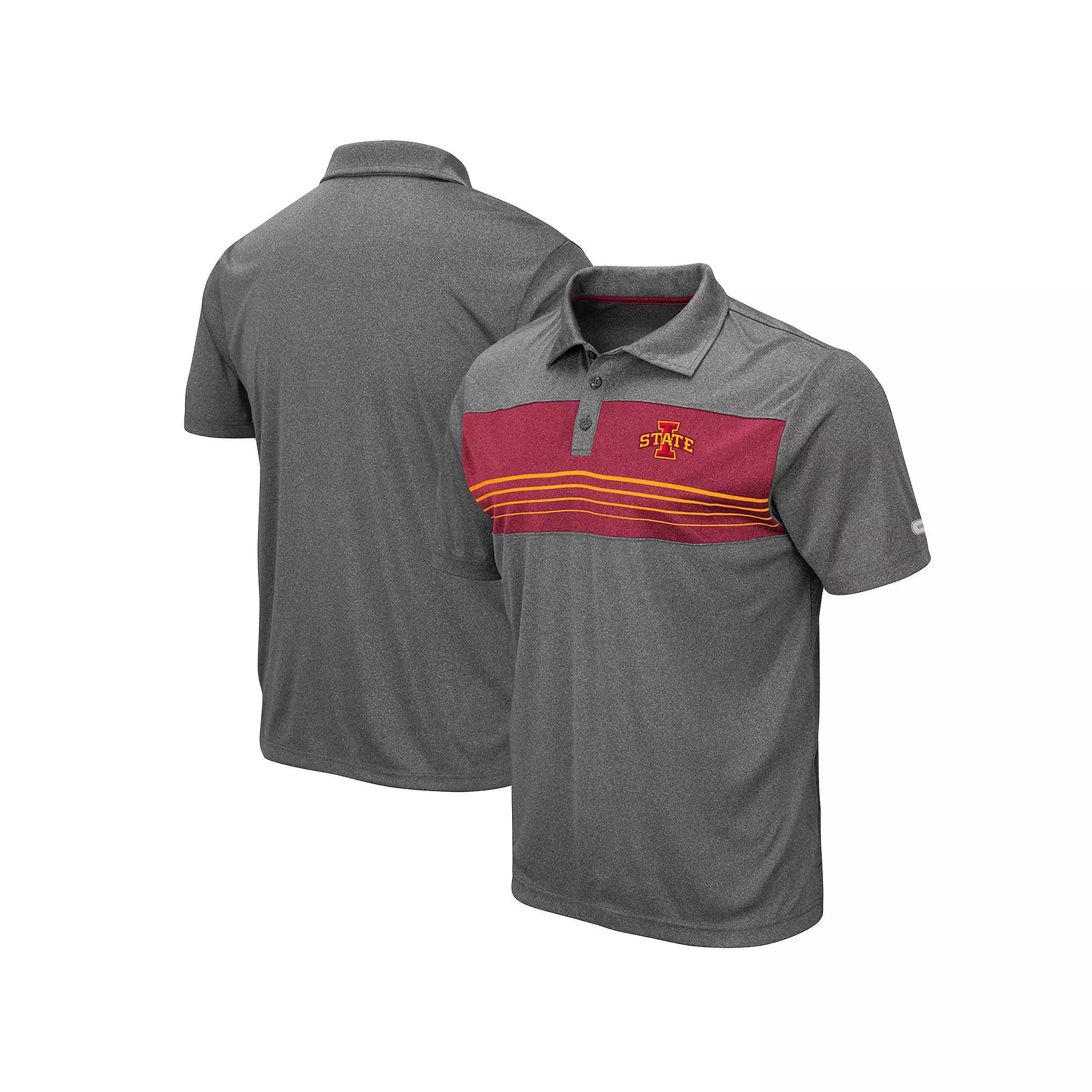 Men's Colosseum Heathered Charcoal Iowa State Cyclones Smithers Polo,  Product Image