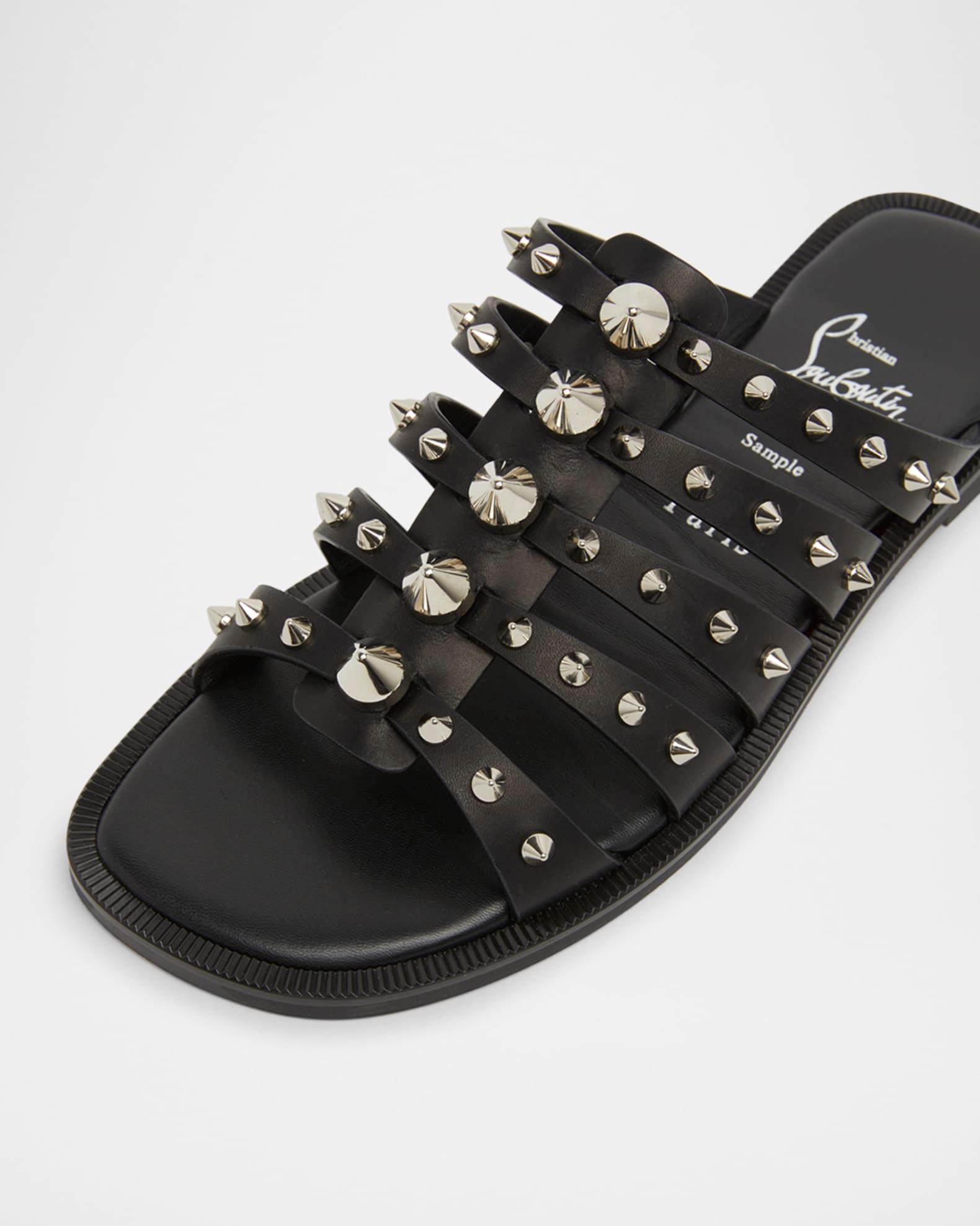 Charja Spike Leather Red Sole Slide Sandals Product Image