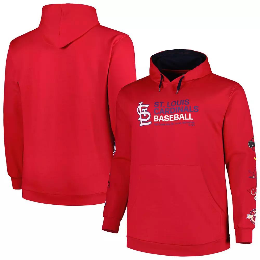 Men's Red St. Louis Cardinals Big & Tall Fleece Pullover Hoodie, Size: XLT Product Image