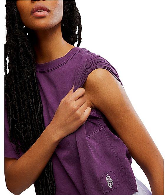 Free People FP Movement Crew Neck Short Sleeve Inspire Oversized Boxy Cropped Shirt Product Image