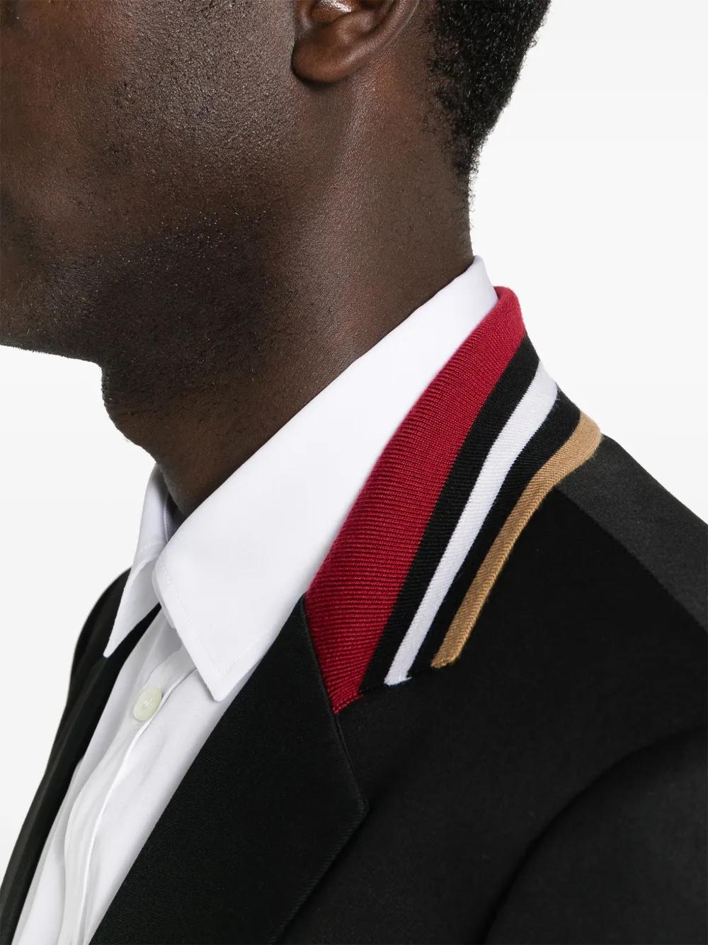 striped-collar single-breasted blazer Product Image