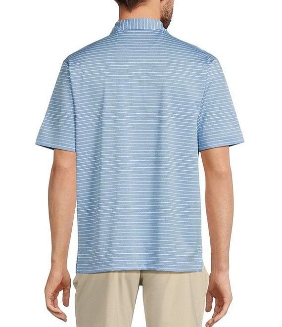 Roundtree & Yorke Performance Short Sleeve Stripe Print Polo Shirt Product Image