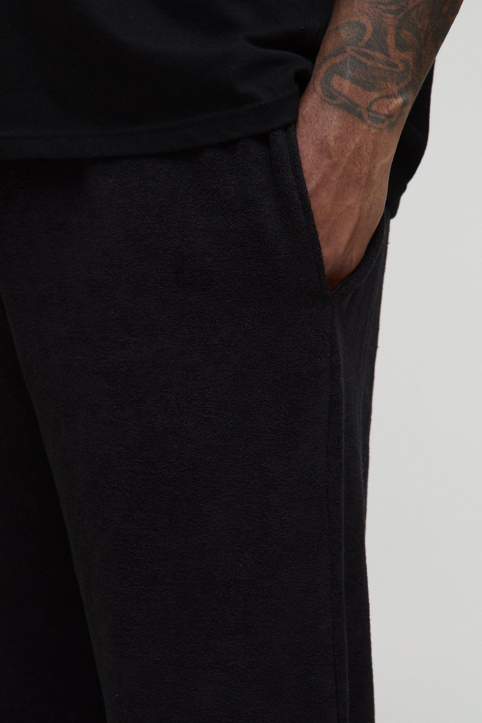 Plus Relaxed Fit Premium Towelling Sweatpants | boohooMAN USA Product Image