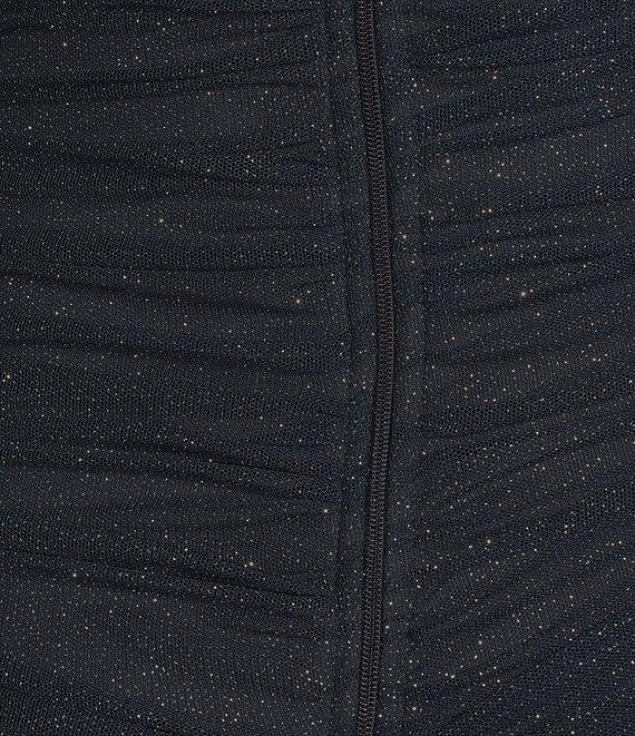 Pear Culture Spaghetti Strap Square Neck Wrap Tail Glitter Dress Product Image