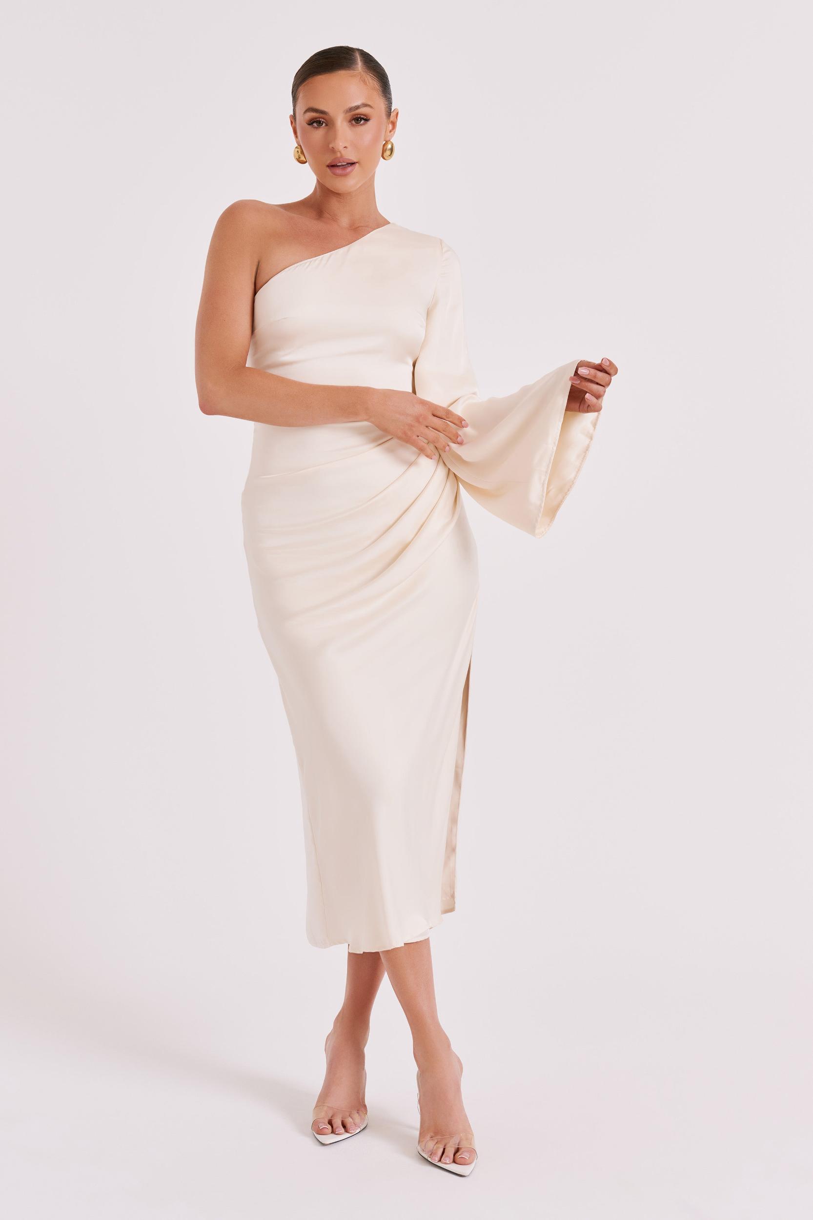 Nyomi One Shoulder Maxi Dress - Ivory Product Image