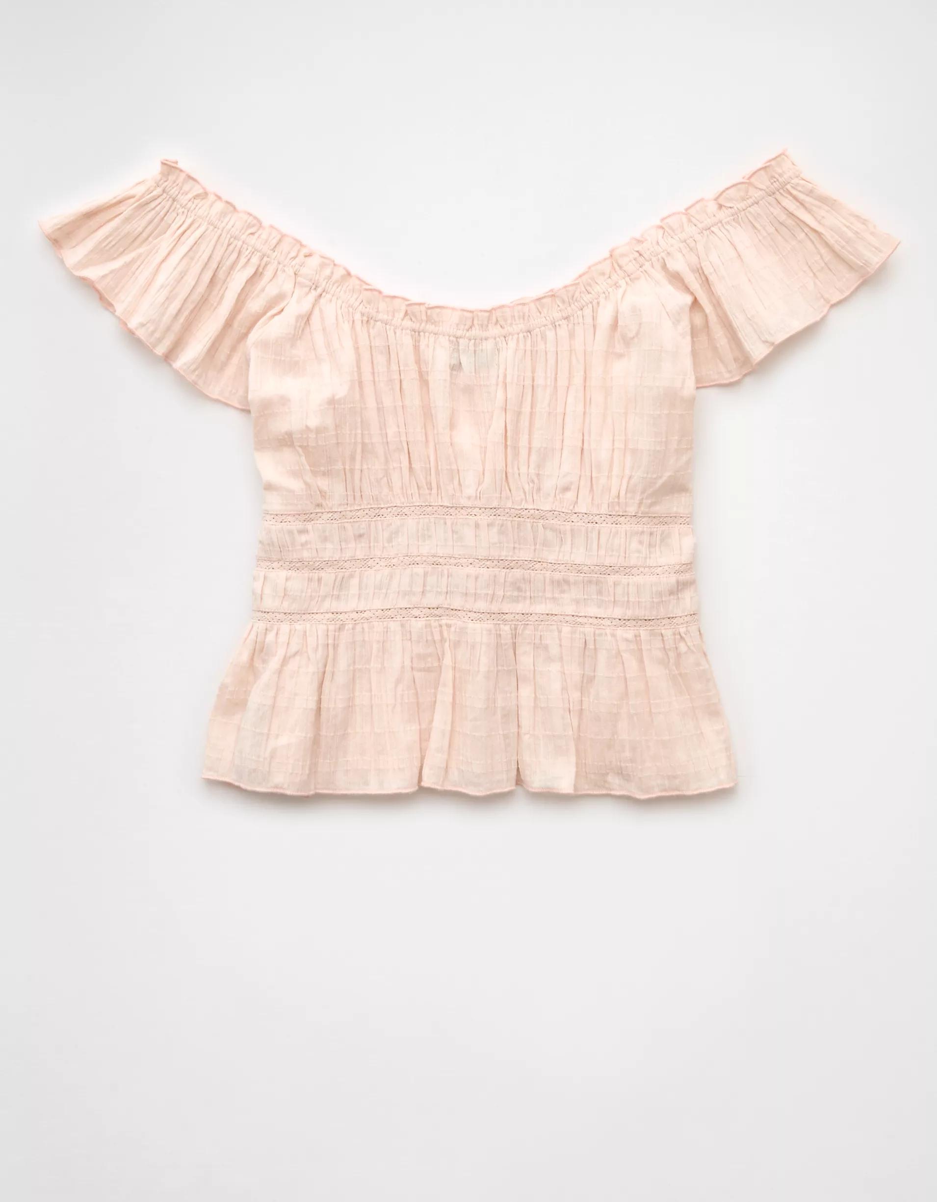 AE Ruched Flutter Sleeve Blouse Women's Product Image