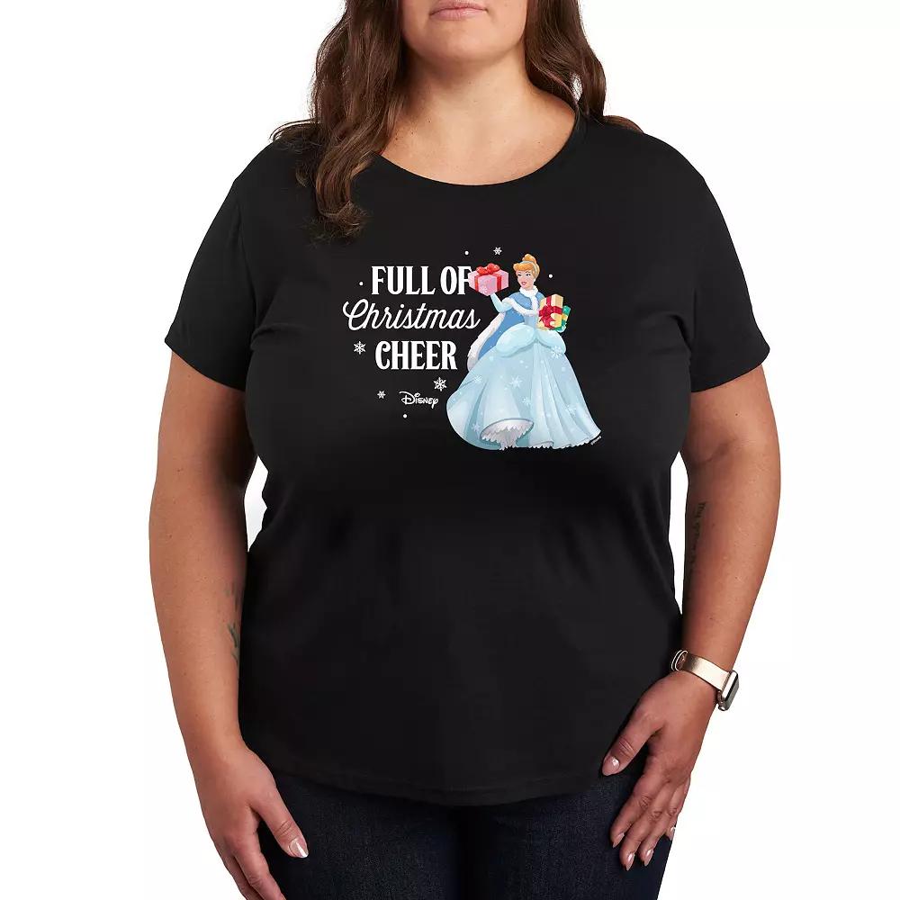 Disney Princess Cinderella Plus Full Of Christmas Cheer Graphic Tee, Women's,  Product Image