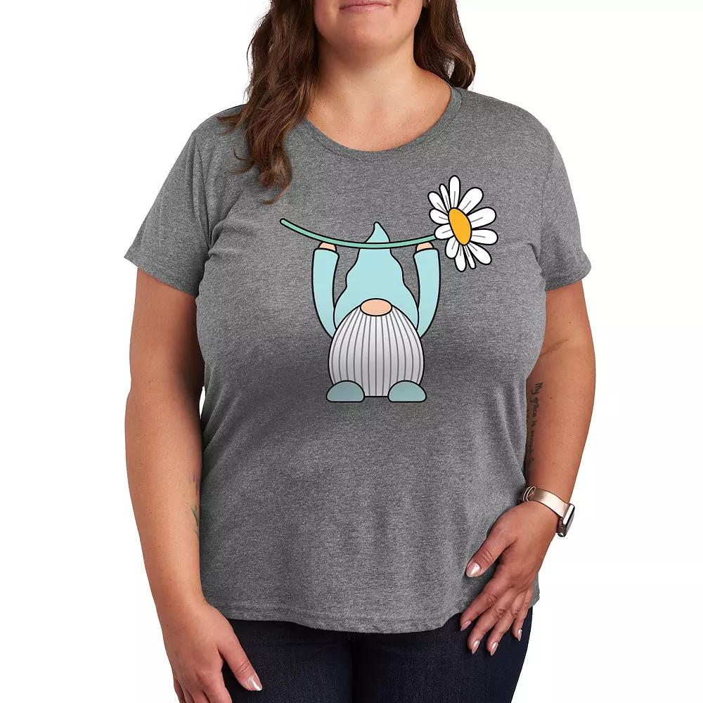 Plus Gnome Holding Daisy Graphic Tee, Women's,  Product Image