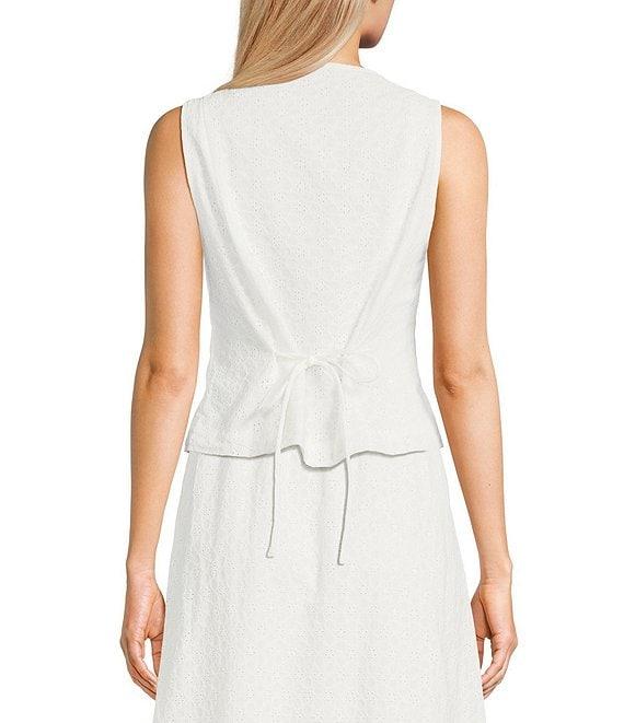 Sadie & Sage Eyelet Button Down Tie-Back Coordinating Vest Product Image