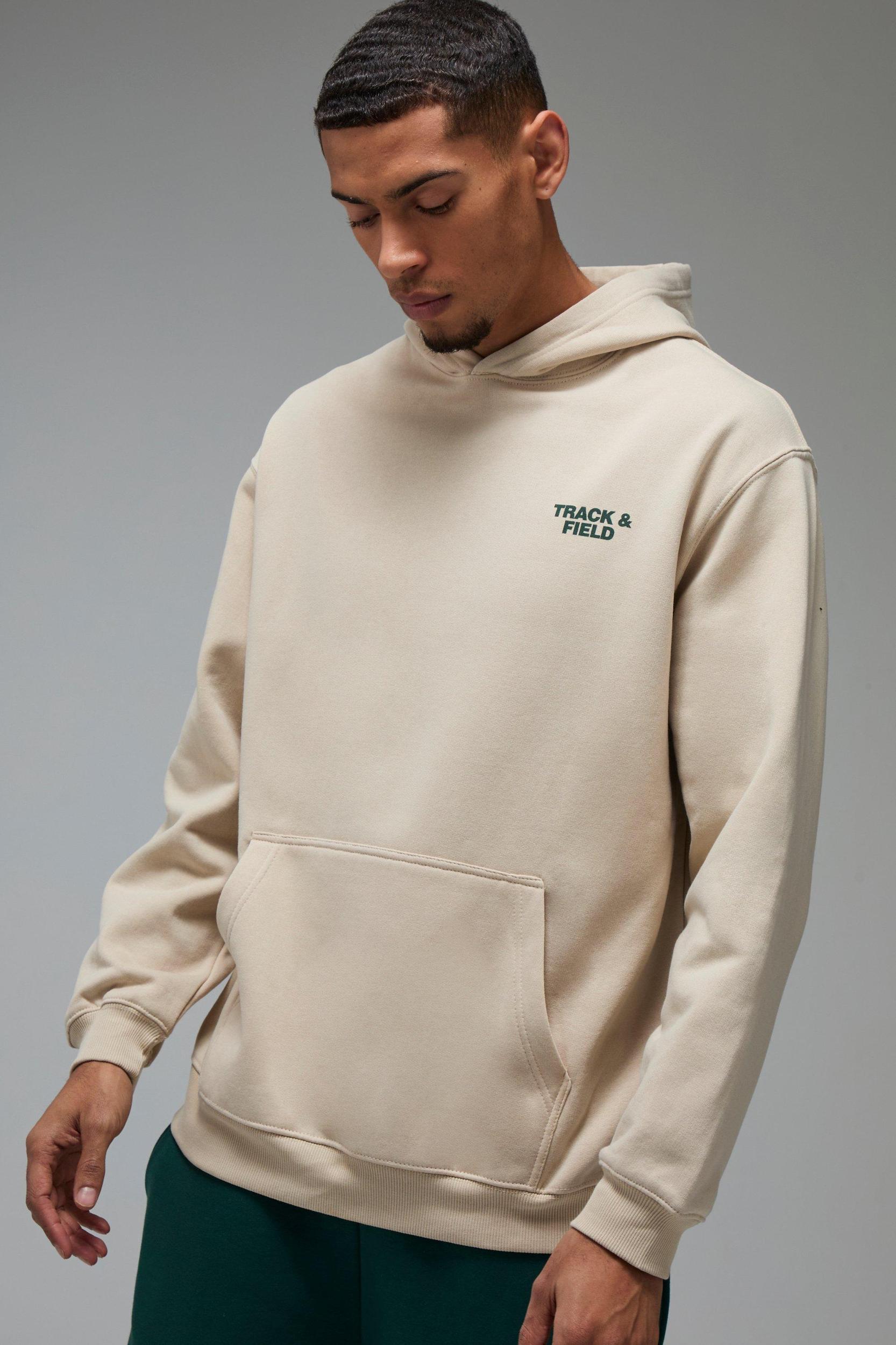 Man Active Track & Field Oversized Hoodie | boohooMAN USA Product Image