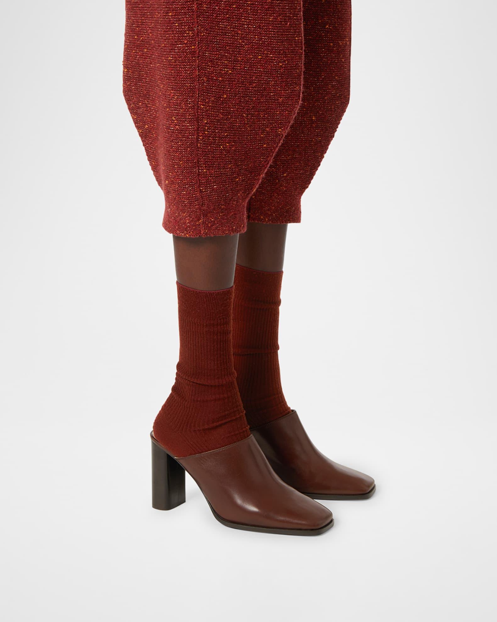 Alba Leather Square-Toe Mules Product Image